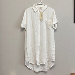 Brixton Classic White Swim Coverup